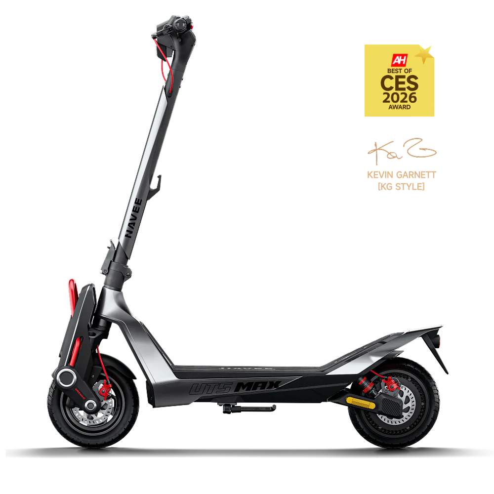 NAVEE UT5 Max Electric Scooter with 62.1-Mile Range, 31.1 MPH Top Speed, 2400W Peak Motor and Dual Hydraulic Suspension