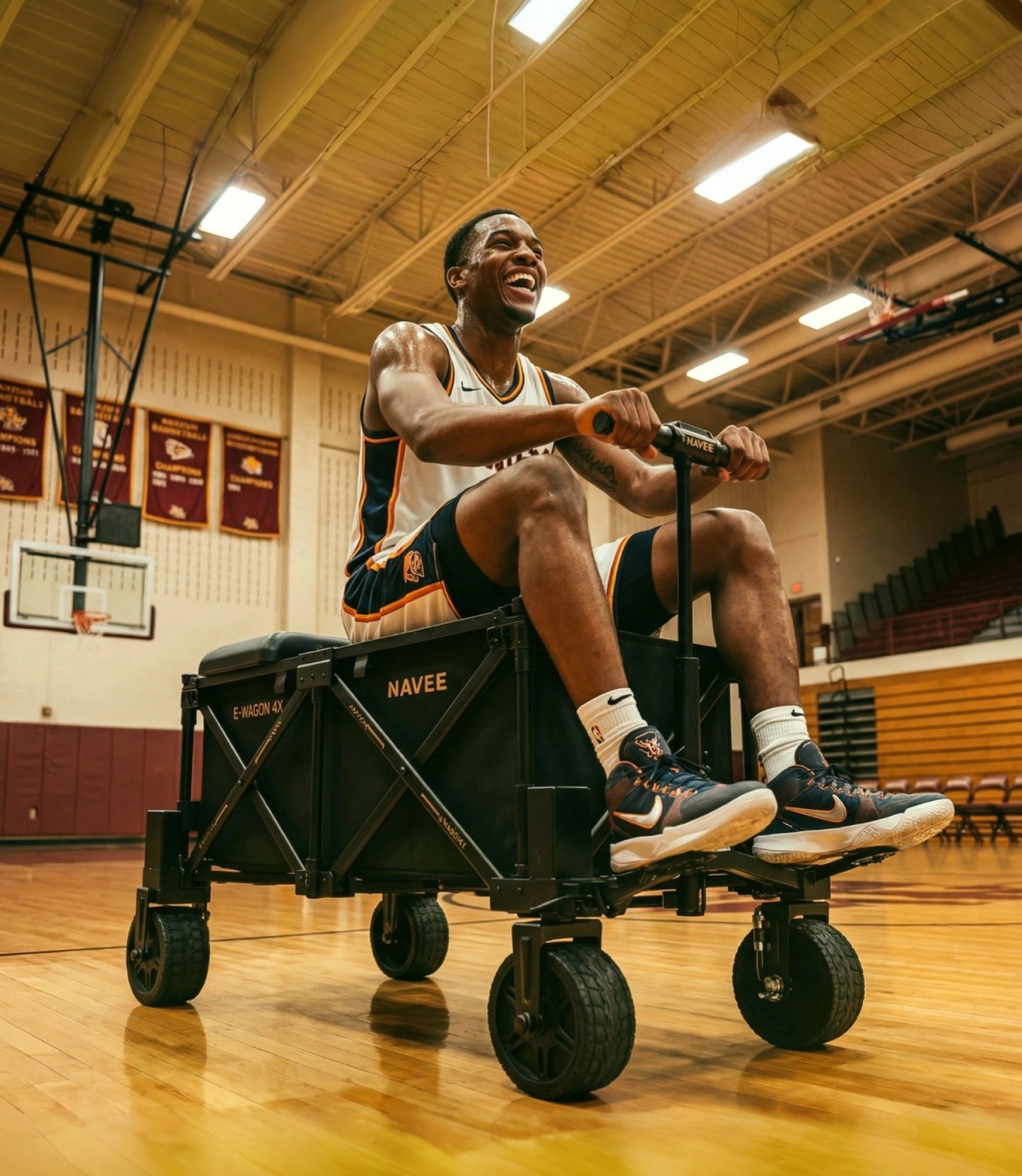 NAVEE Wagon 4X Electric Utility Wagon with 770 lbs Load Capacity, 4-Wheel Drive, 3000W Peak Power and UWB Smart Control