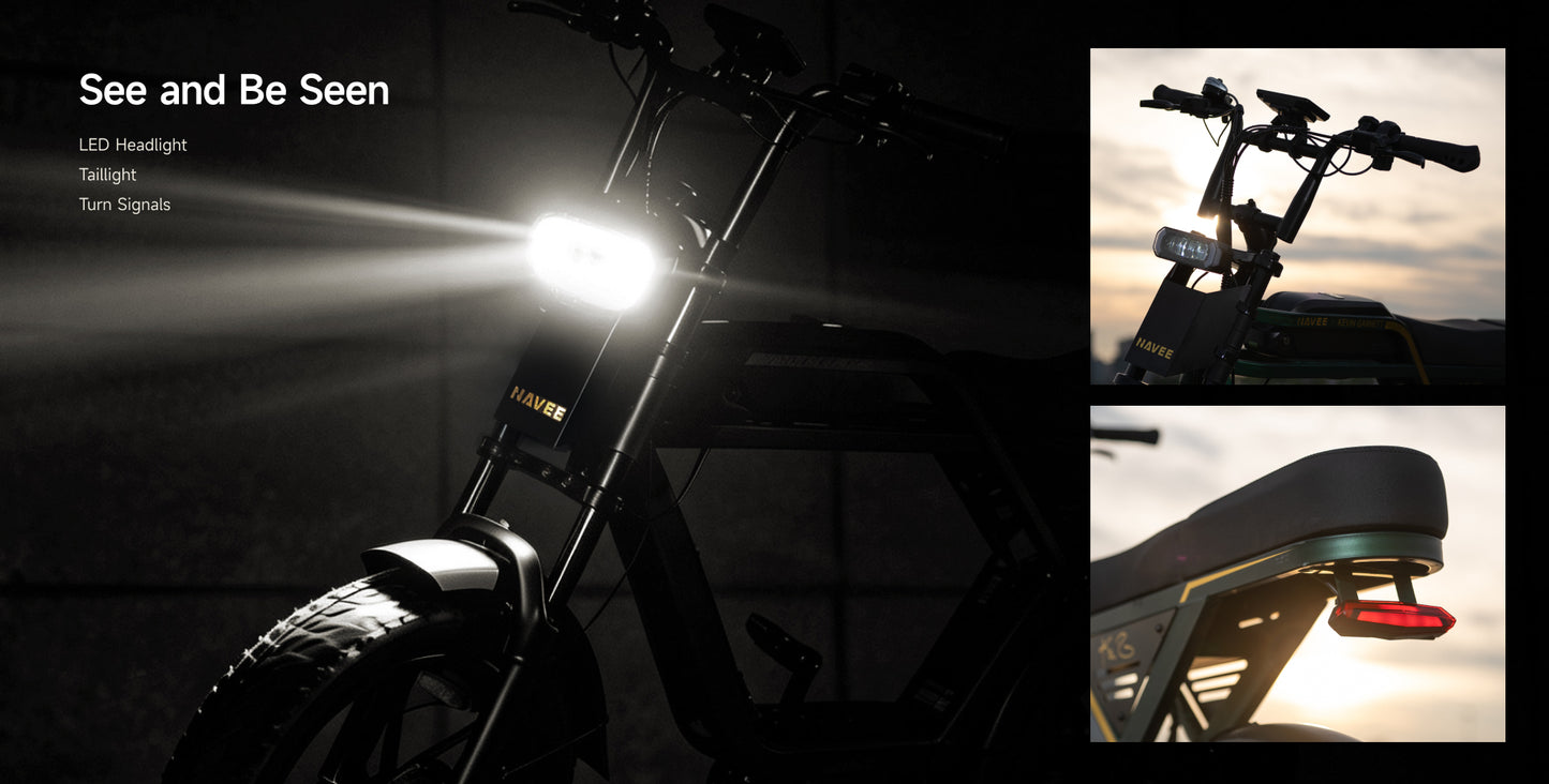 NAVEE KG05 Fat Tire Electric Bike with 37-Mile Pedal-Assist Range, 20 MPH Top Speed, 500W Rated Motor and Dual Suspension