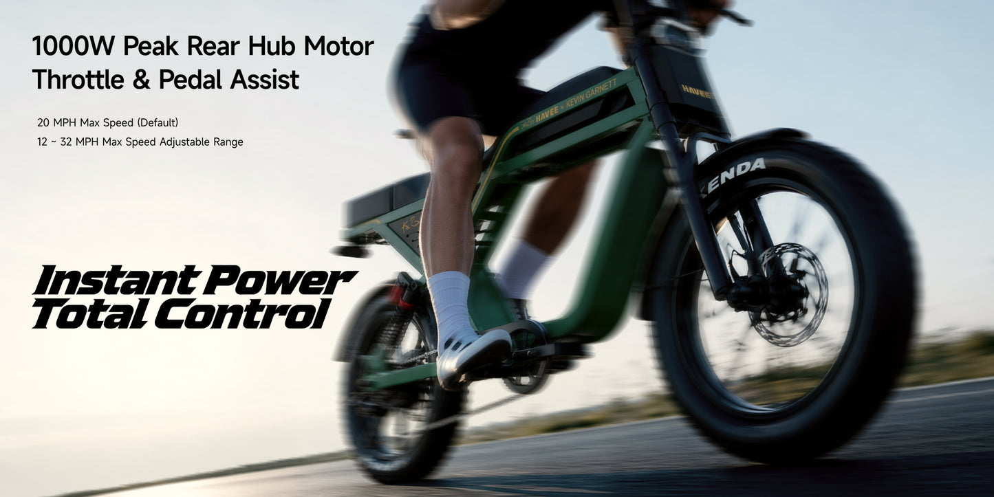NAVEE KG05 Fat Tire Electric Bike with 37-Mile Pedal-Assist Range, 20 MPH Top Speed, 500W Rated Motor and Dual Suspension