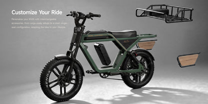 NAVEE KG05 Fat Tire Electric Bike with 37-Mile Pedal-Assist Range, 20 MPH Top Speed, 500W Rated Motor and Dual Suspension