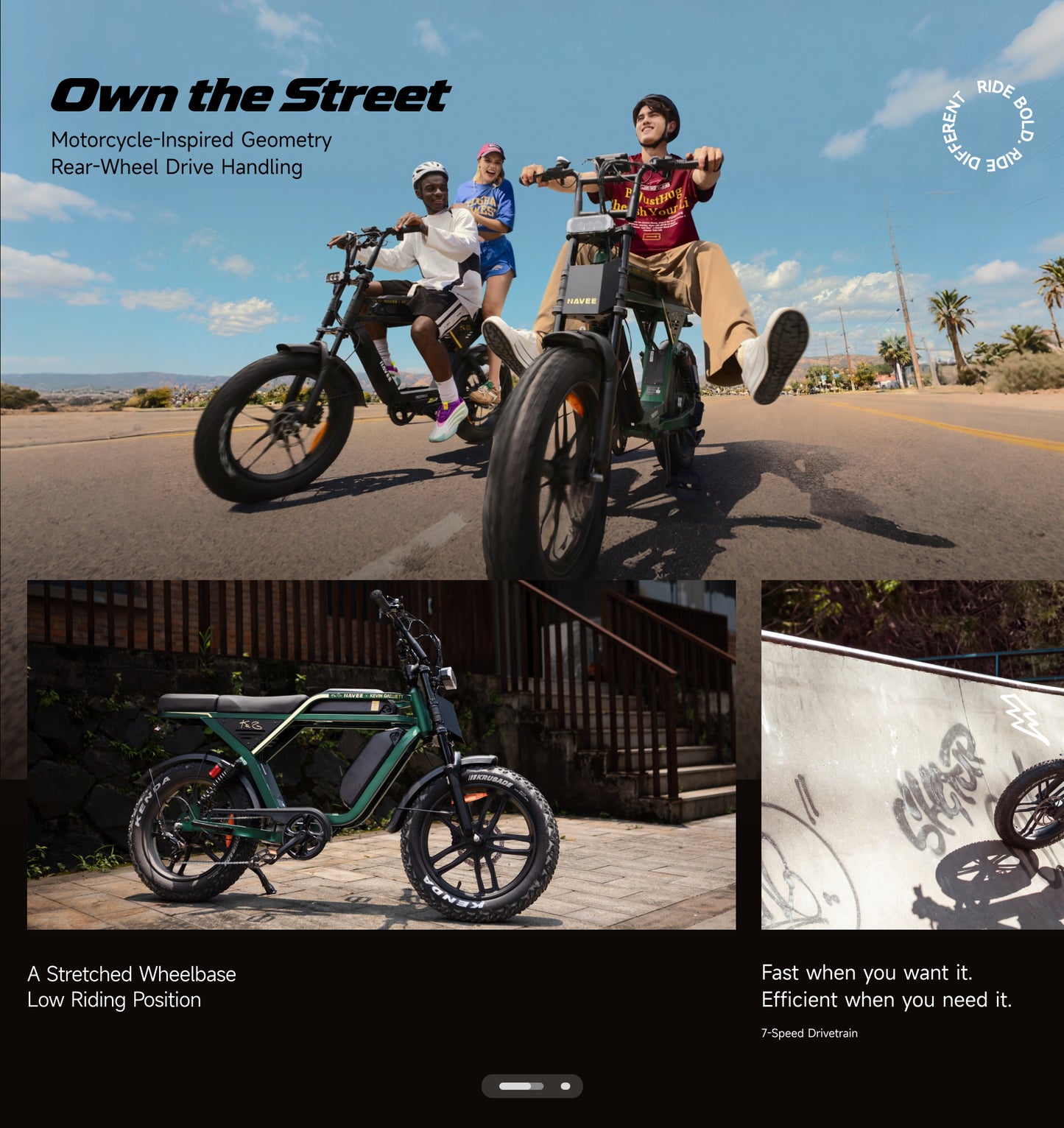 NAVEE KG05 Fat Tire Electric Bike with 37-Mile Pedal-Assist Range, 20 MPH Top Speed, 500W Rated Motor and Dual Suspension