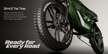 NAVEE KG05 Fat Tire Electric Bike with 37-Mile Pedal-Assist Range, 20 MPH Top Speed, 500W Rated Motor and Dual Suspension