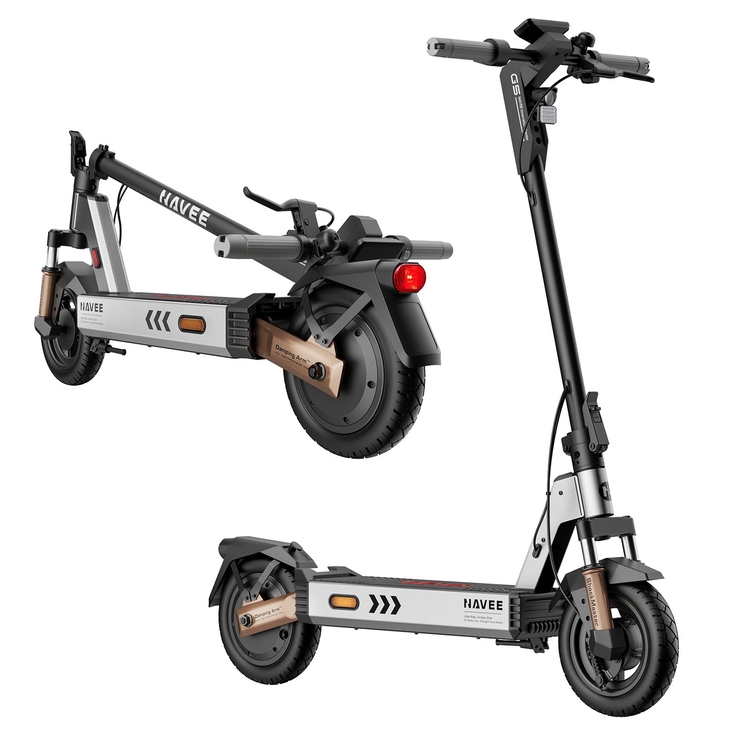 NAVEE G5 Pro Foldable Electric Scooter with 34.2-Mile Range, 20 MPH Top Speed, 800W Peak Motor and Front & Rear Suspension