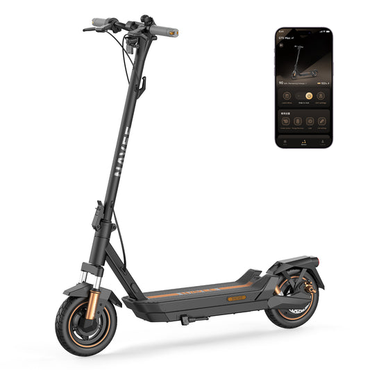 NAVEE GT5 Max Foldable Electric Scooter with 55.9-Mile Range, 25 MPH Top Speed, 1638W Peak Motor and Front & Rear Suspension | Best Long Range Scooter under $1000