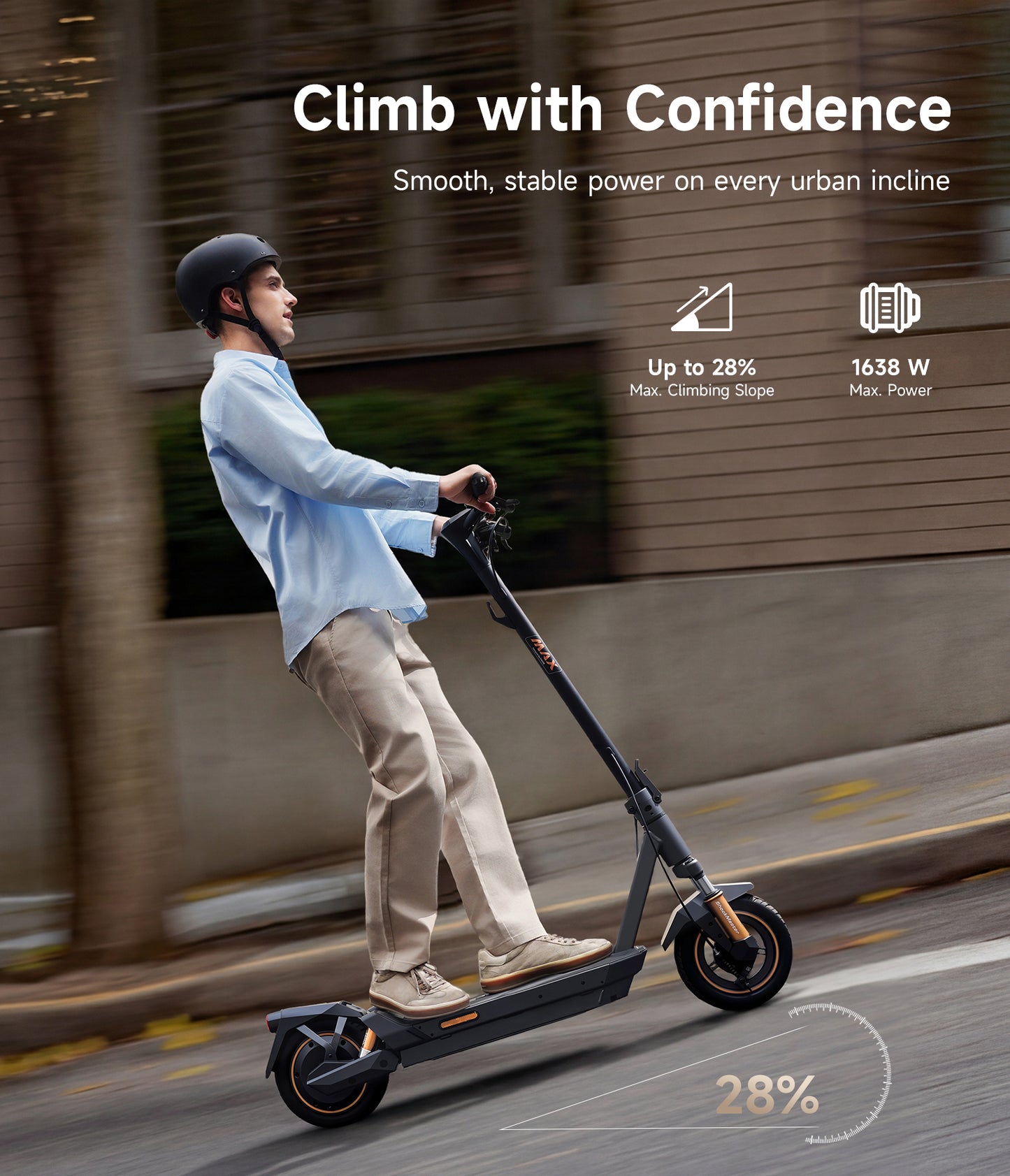 NAVEE GT5 Max Foldable Electric Scooter with 55.9-Mile Range, 25 MPH Top Speed, 1638W Peak Motor and Front & Rear Suspension | Best Long Range Scooter under $1000
