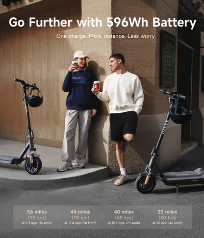 NAVEE GT5 Max Foldable Electric Scooter with 55.9-Mile Range, 25 MPH Top Speed, 1638W Peak Motor and Front & Rear Suspension | Best Long Range Scooter under $1000