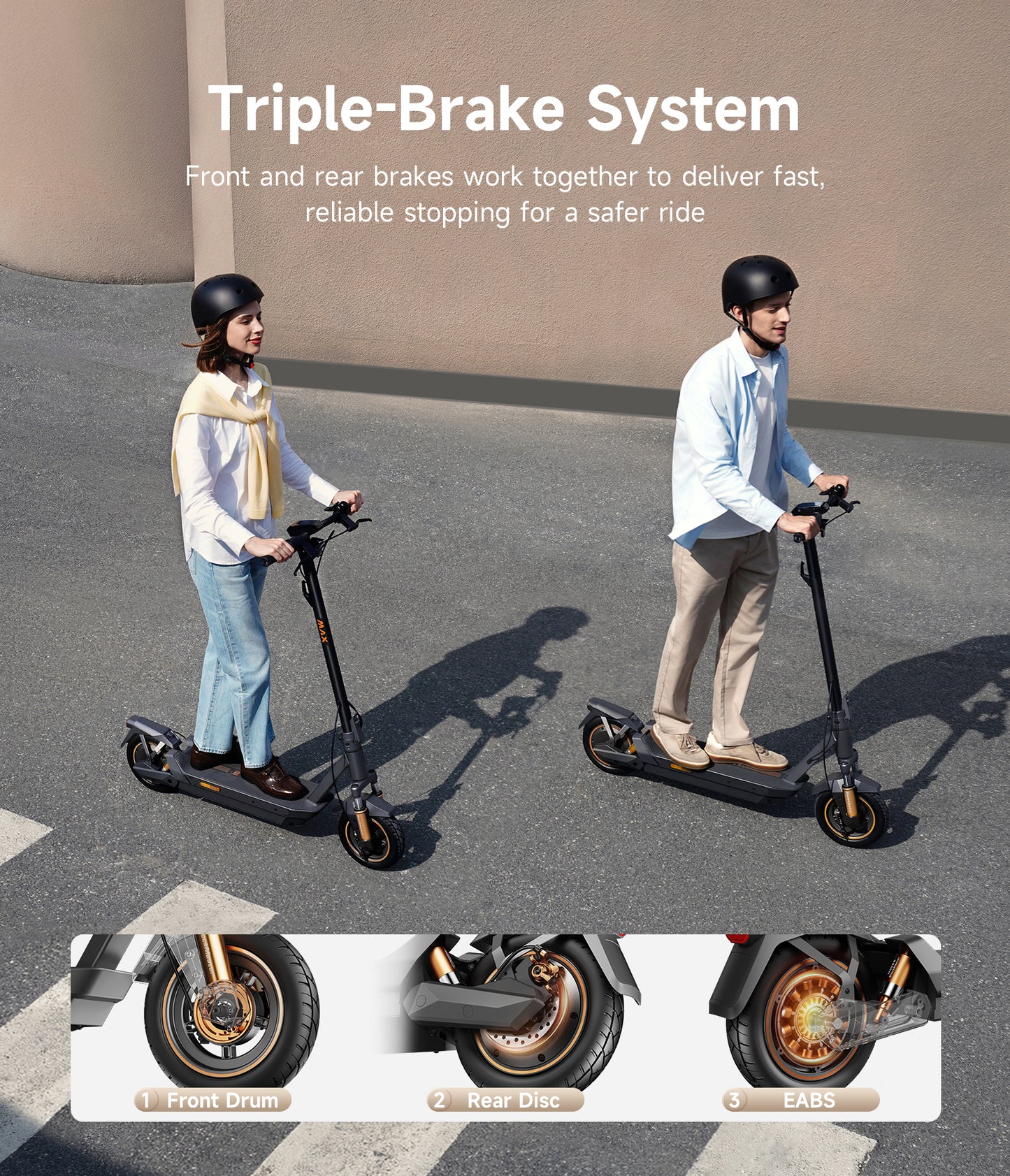 NAVEE GT5 Max Foldable Electric Scooter with 55.9-Mile Range, 25 MPH Top Speed, 1638W Peak Motor and Front & Rear Suspension | Best Long Range Scooter under $1000
