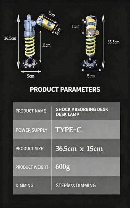 Industrial-Style 3D-Printed Creative Design: Personalized Decorative Car Shock Absorber-Shaped Table Lamp and Night Light