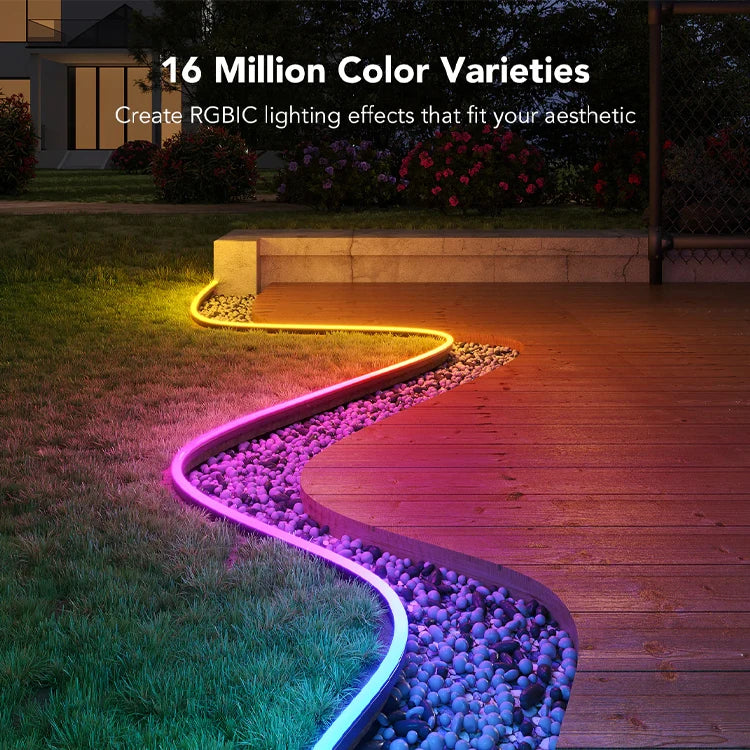 Smart App & Voice Control Cuttable LED Neon Light Strings IP65 DC5V WS2812B Remote Control PVC Dimmable for Home Decorations