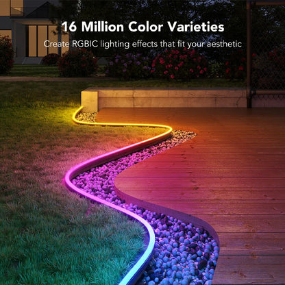 Smart App & Voice Control Cuttable LED Neon Light Strings IP65 DC5V WS2812B Remote Control PVC Dimmable for Home Decorations