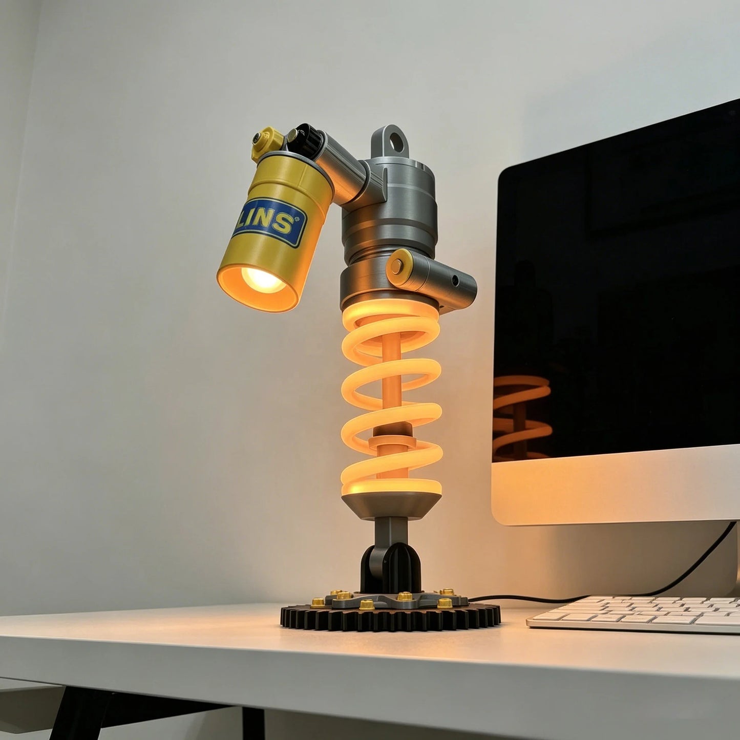 Industrial-Style 3D-Printed Creative Design: Personalized Decorative Car Shock Absorber-Shaped Table Lamp and Night Light