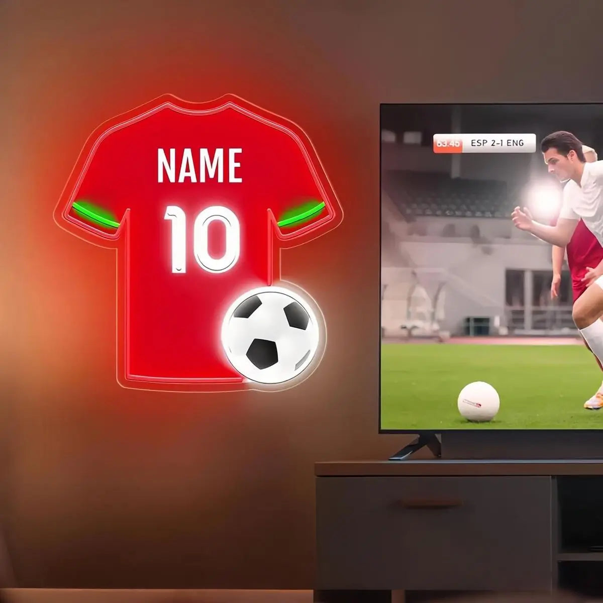 Soccer Ball Jersey Neon Sign Custom logo for Romantic Proposal Wedding Decor Dimmable Led Sign Custom Acrylic Neon Lights Logo