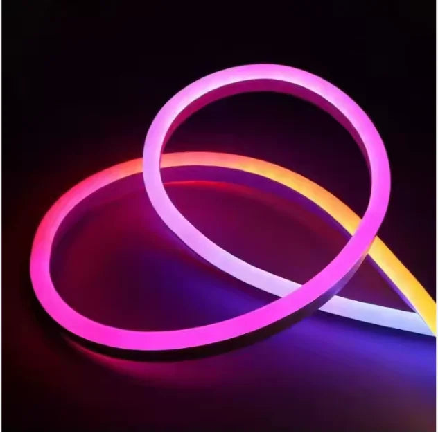 Smart App & Voice Control Cuttable LED Neon Light Strings IP65 DC5V WS2812B Remote Control PVC Dimmable for Home Decorations