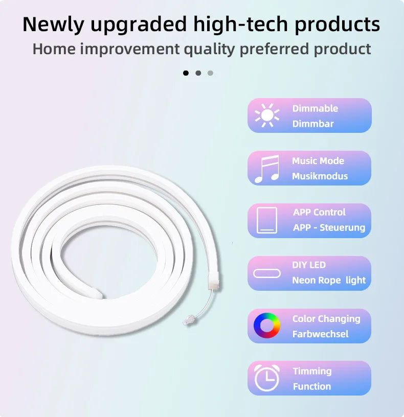 DIY Addressable RGB LED Neon Strip Light 12V 24V 06*12mm 5m 10m IP67 Music APP Remote Control Tuyu Pixel Neon Rope Light Kits