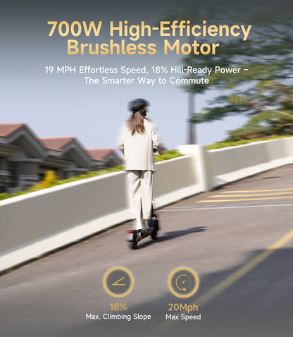 NAVEE GT3 Electric Scooter with 31-Mile Range, 20 MPH Top Speed, 700W Peak Motor and Dual Suspension