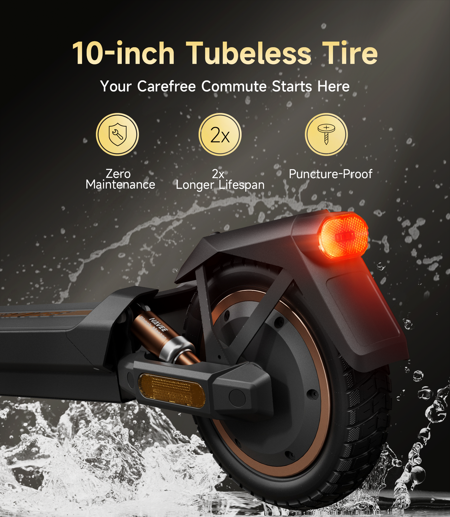 NAVEE GT3 Max Electric Scooter with 46.6-Mile Range, 20 MPH Top Speed, 1000W Peak Motor and Dual Suspension