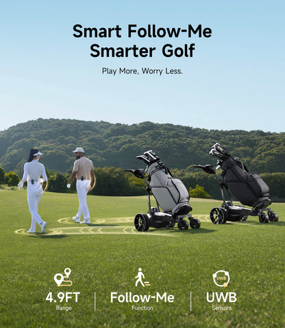 NAVEE Birdie 3X Electric Golf Push Cart with 18.6-Mile Range, UWB Follow Mode, Remote Control and Dual Motors