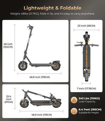 NAVEE GT3 Electric Scooter with 31-Mile Range, 20 MPH Top Speed, 700W Peak Motor and Dual Suspension