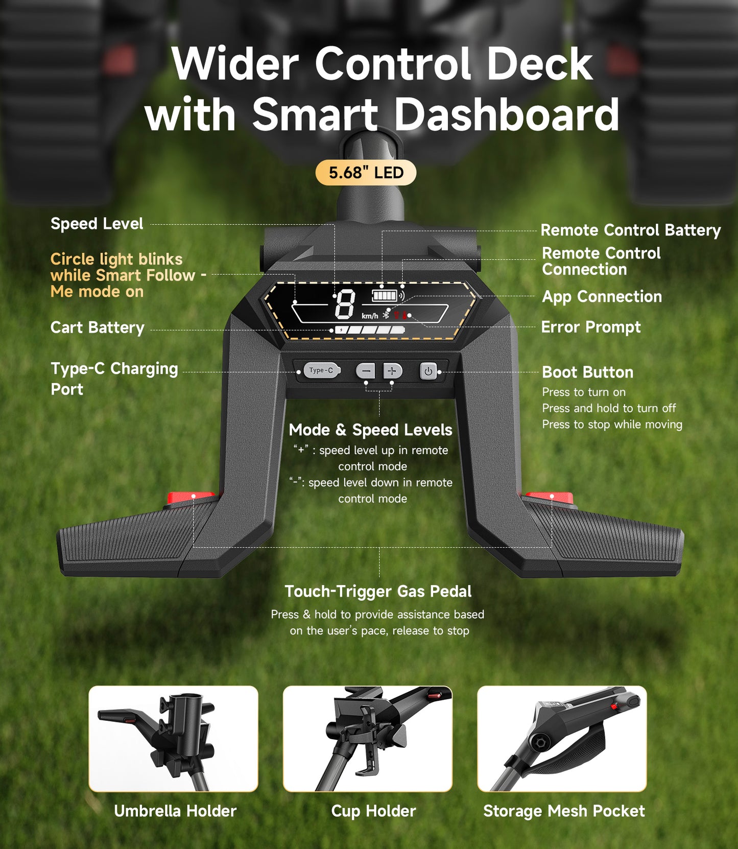 NAVEE Birdie 3X Electric Golf Push Cart with 18.6-Mile Range, UWB Follow Mode, Remote Control and Dual Motors