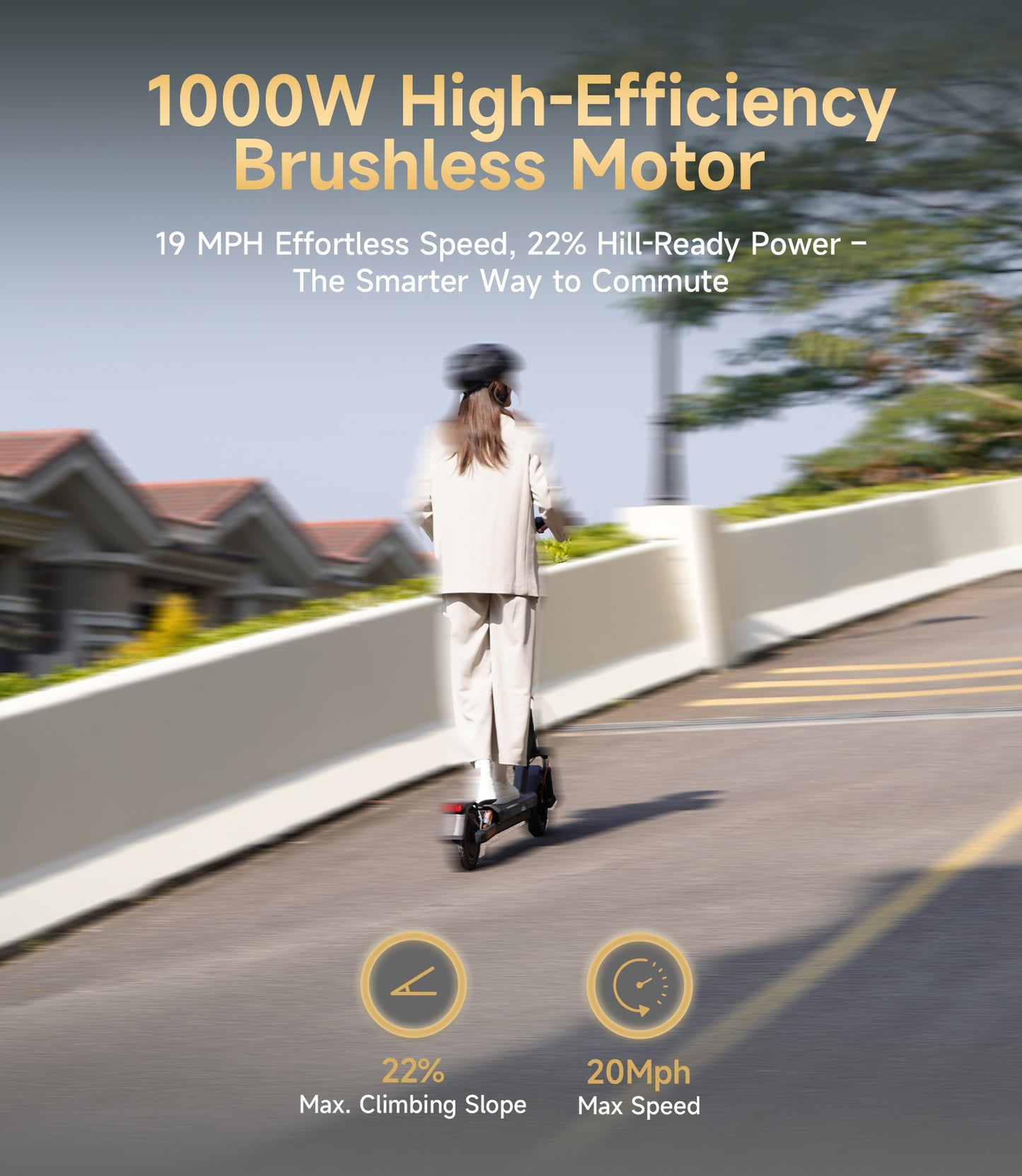 NAVEE GT3 Pro Electric Scooter with 37-Mile Range, 20 MPH Top Speed, 1000W Peak Motor and Dual Suspension