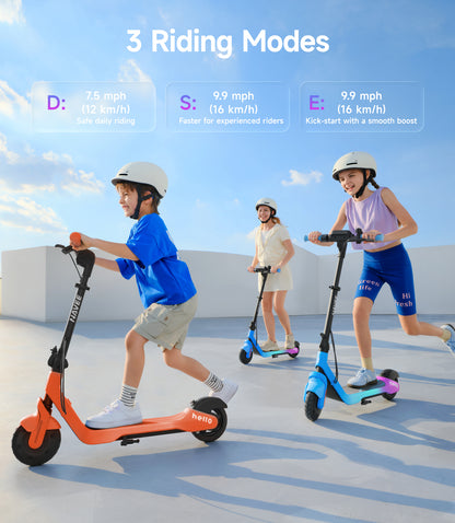 NAVEE K100 Pro Kids Foldable Electric Scooter with 8.7-Mile Range, Adjustable Handlebar Height, RGB Ambient Lights and Foldable Design