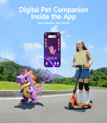 NAVEE K100 Pro Kids Foldable Electric Scooter with 8.7-Mile Range, Adjustable Handlebar Height, RGB Ambient Lights and Foldable Design