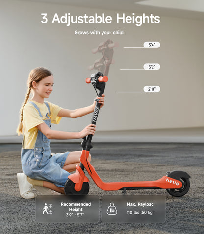NAVEE K100 Pro Kids Foldable Electric Scooter with 8.7-Mile Range, Adjustable Handlebar Height, RGB Ambient Lights and Foldable Design