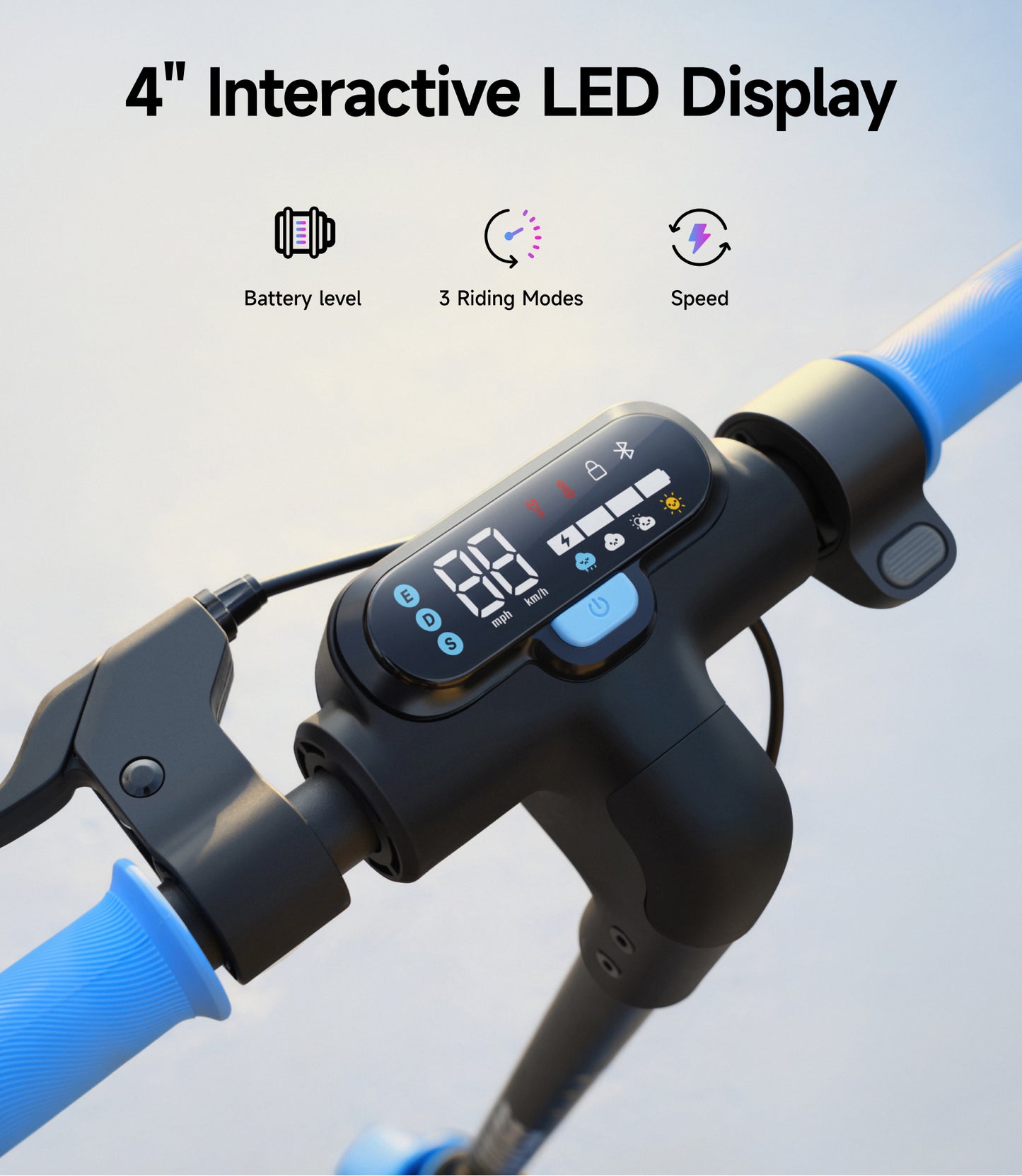 NAVEE K100 Kids Electric Scooter with 8.7-Mile Range, 9.9 MPH Top Speed, RGB Ambient Lights and Lightweight Foldable Design