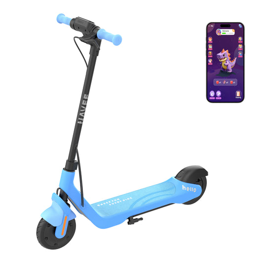 NAVEE K100 Kids Electric Scooter with 8.7-Mile Range, 9.9 MPH Top Speed, RGB Ambient Lights and Lightweight Foldable Design