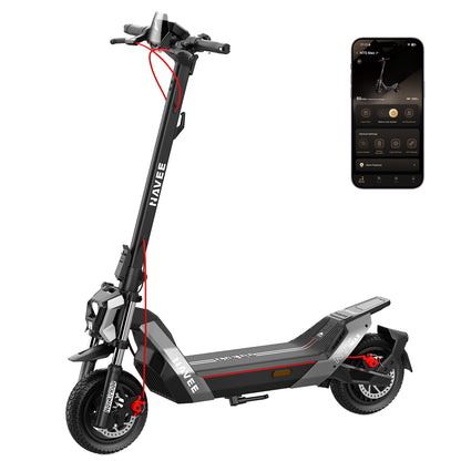 NAVEE NT5 Max Foldable Electric Scooter with 51.6-Mile Range, 31 MPH Top Speed, 1900W Peak Motor and Dual Suspension