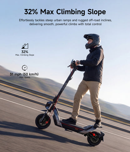 NAVEE NT5 Max Foldable Electric Scooter with 51.6-Mile Range, 31 MPH Top Speed, 1900W Peak Motor and Dual Suspension