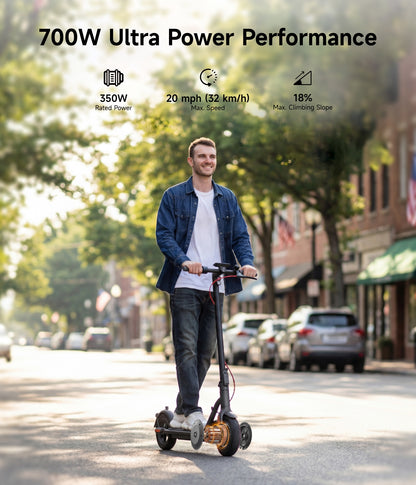 NAVEE V50i Pro Foldable Electric Scooter with 31.1-Mile Range, 20 MPH Top Speed, 700W Peak Motor and 10" Pneumatic Tires