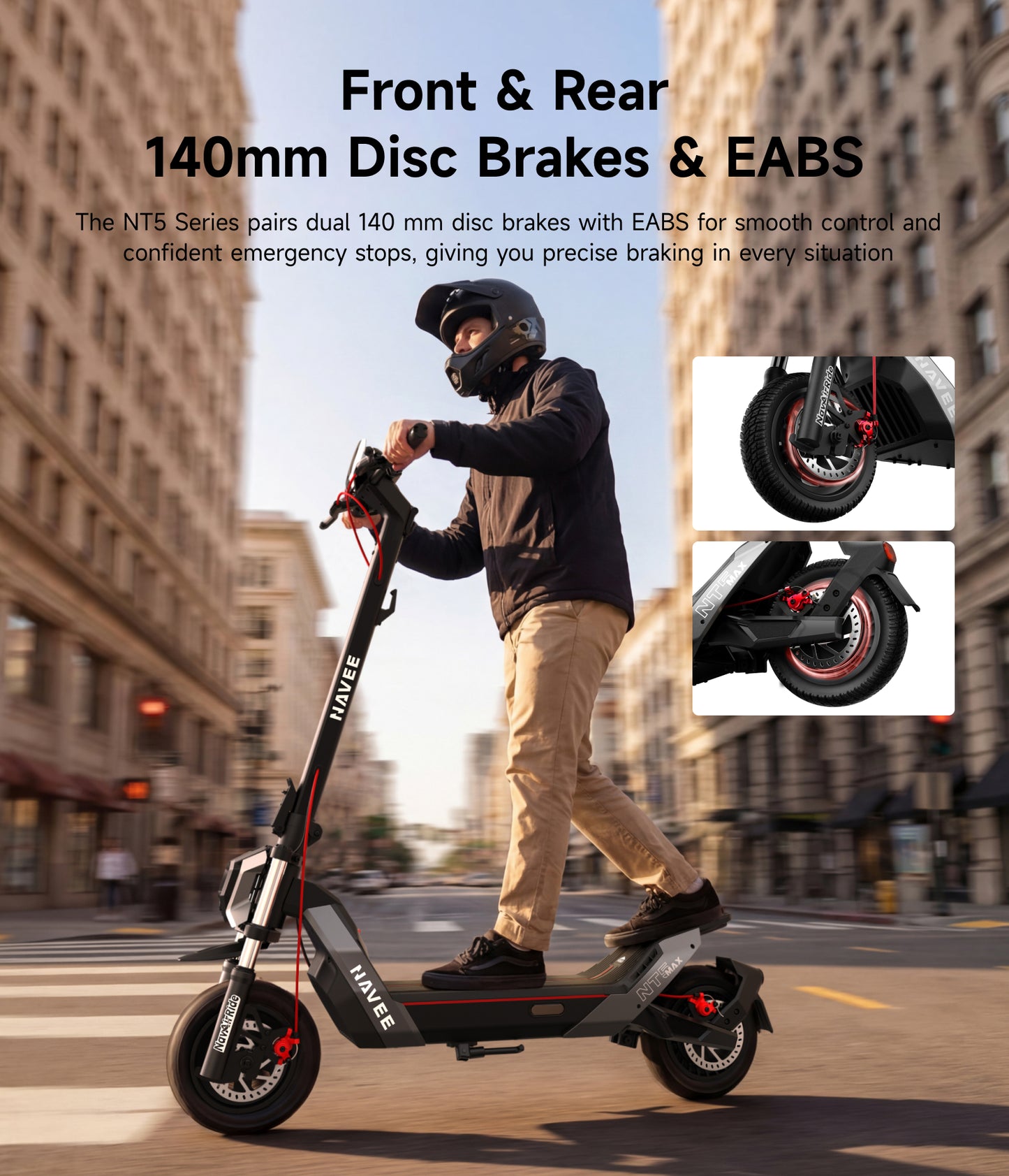 NAVEE NT5 Max Foldable Electric Scooter with 51.6-Mile Range, 31 MPH Top Speed, 1900W Peak Motor and Dual Suspension