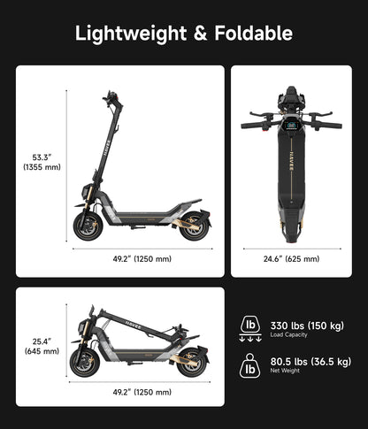 NAVEE NT5 Ultra X Dual Motor Electric Scooter with 55.9-Mile Range, 40 MPH Top Speed, 2400W Peak Power and Dual Suspension