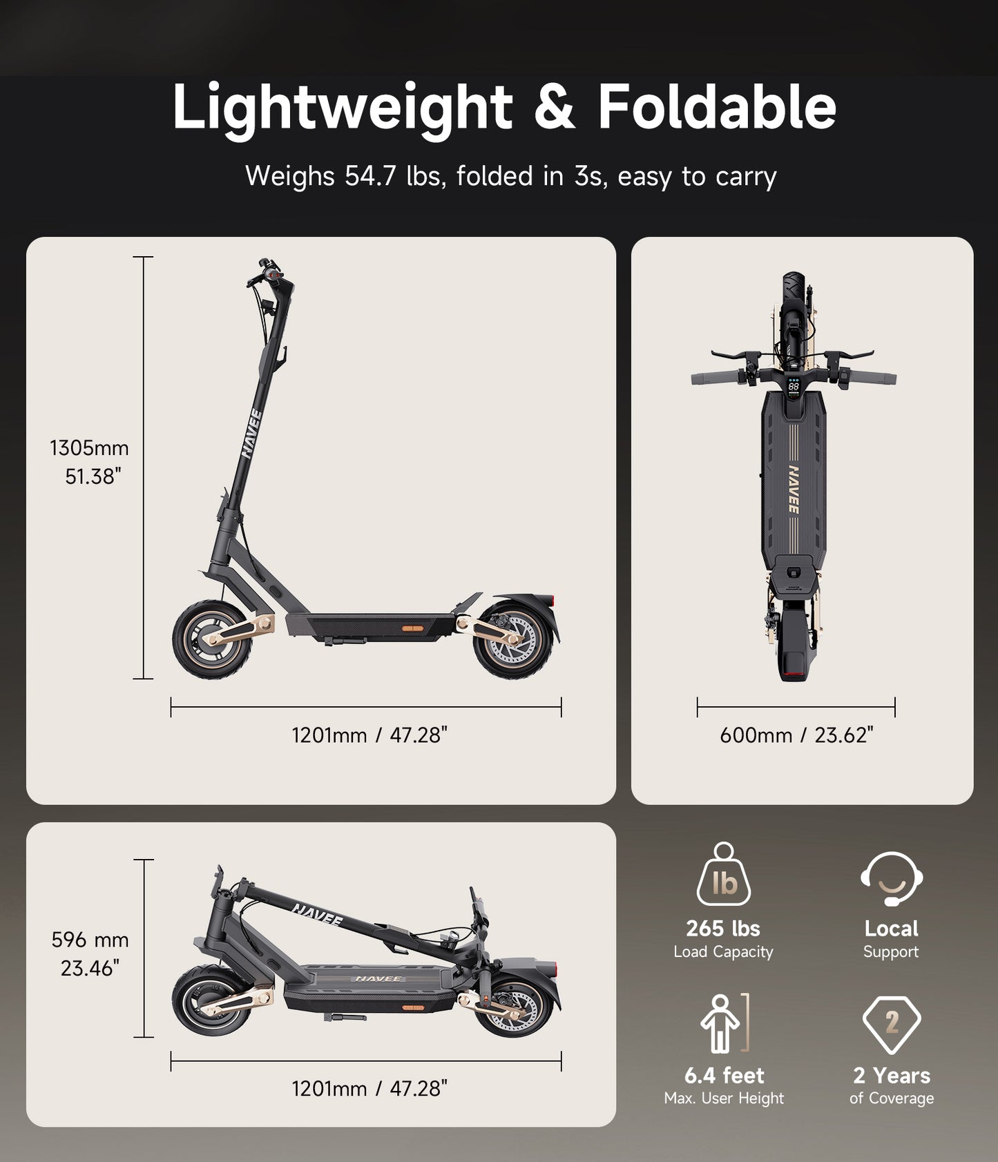 NAVEE ST3 Foldable Electric Scooter with 37-Mile Range, 25 MPH Top Speed, 1000W Peak Motor and Front & Rear Suspension