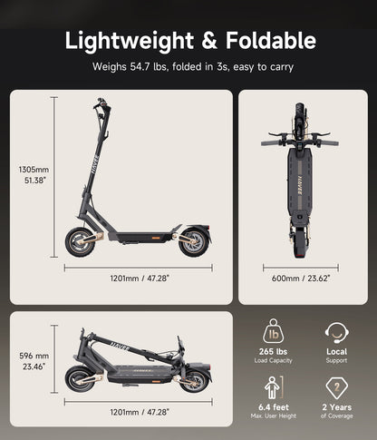 NAVEE ST3 Foldable Electric Scooter with 37-Mile Range, 25 MPH Top Speed, 1000W Peak Motor and Front & Rear Suspension