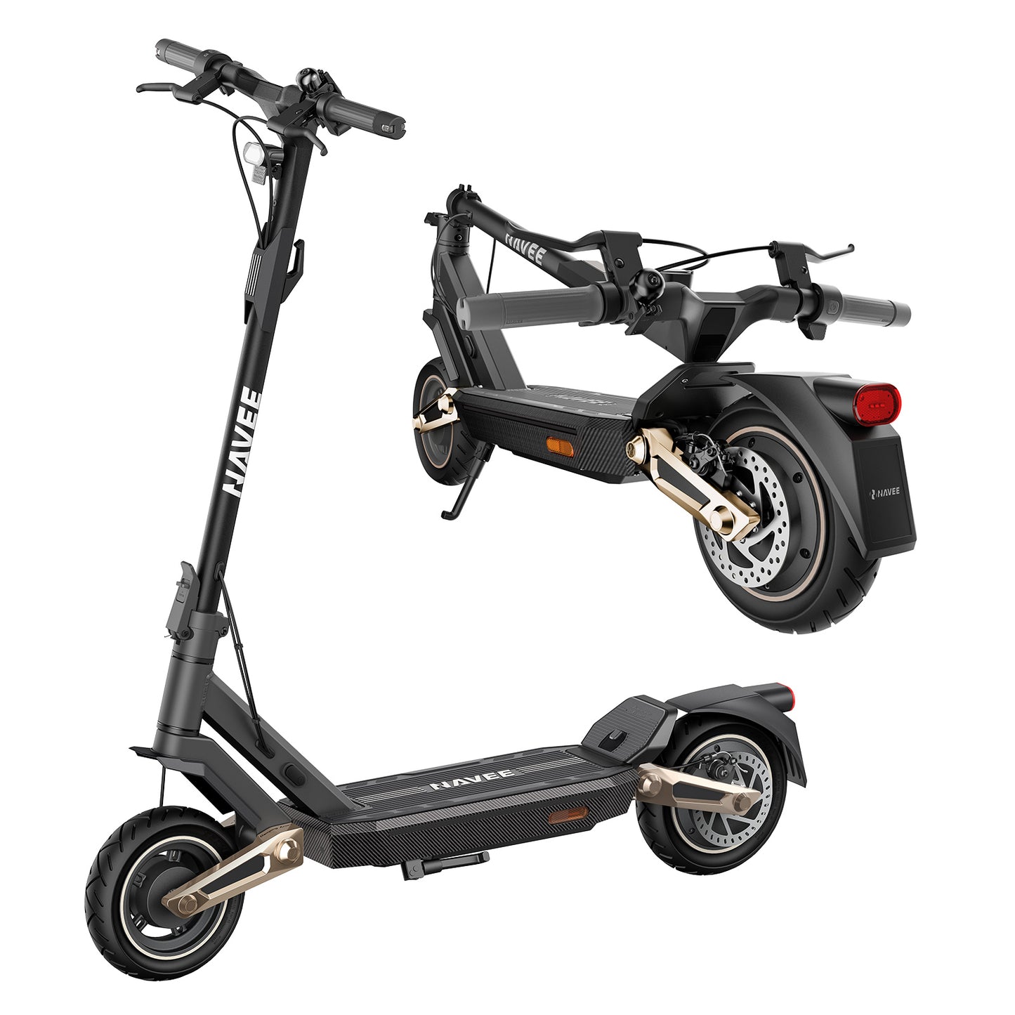 NAVEE ST3 Pro Foldable Electric Scooter with 46.6-Mile Range, 24.9 MPH Top Speed, 1350W Peak Motor and Front & Rear Suspension