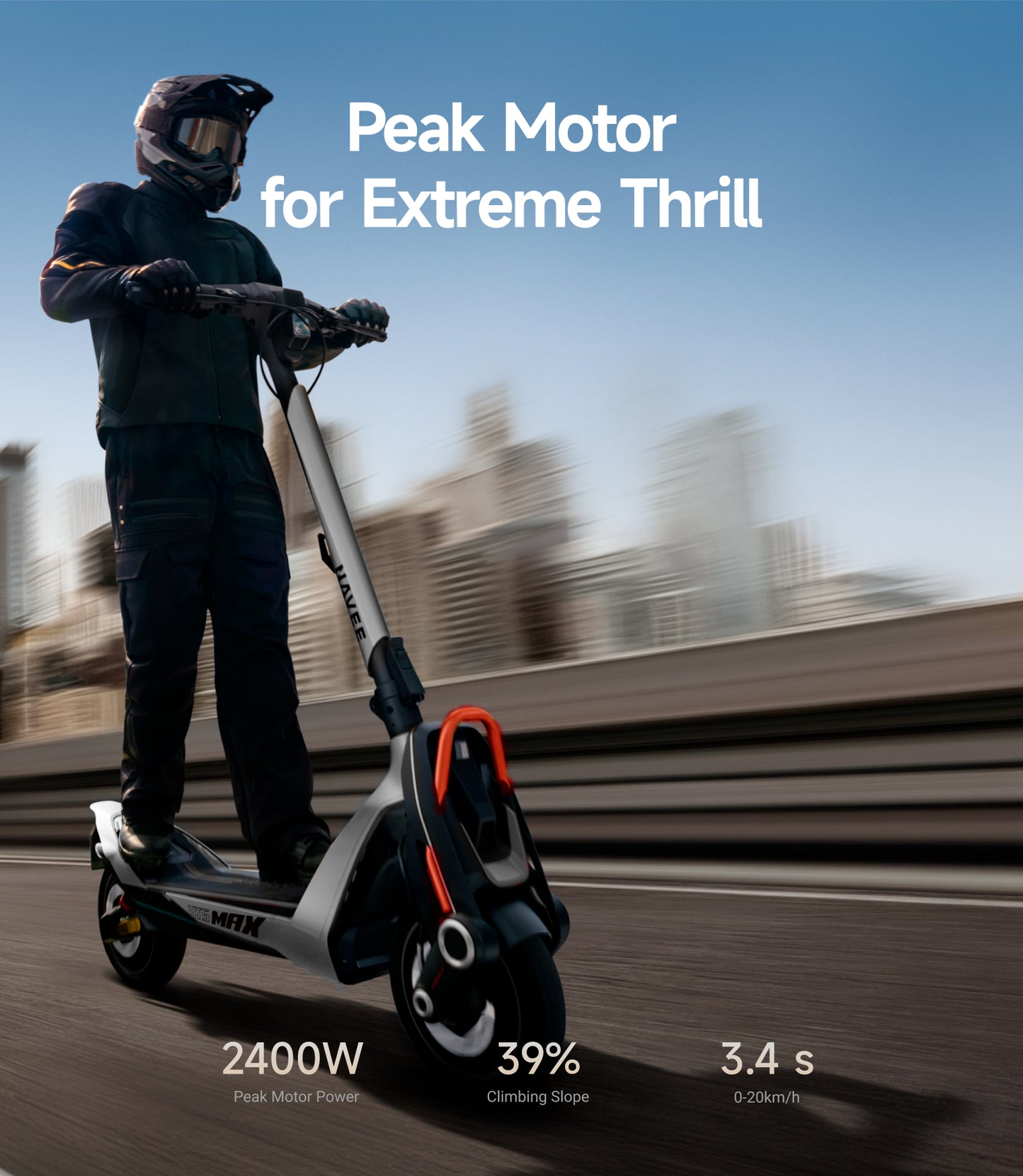 NAVEE UT5 Max Electric Scooter with 62.1-Mile Range, 31.1 MPH Top Speed, 2400W Peak Motor and Dual Hydraulic Suspension