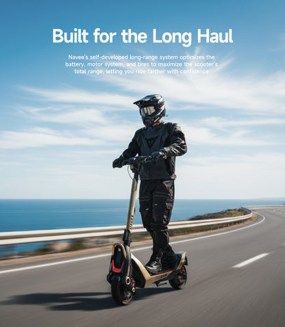 NAVEE UT5 Ultra X Dual Motor Electric Scooter with 74.6-Mile Range, 43.5 MPH Top Speed, 2400W Dual Motors and Dual Hydraulic Suspension