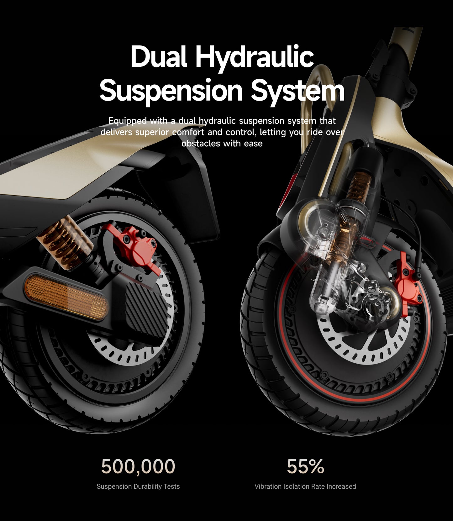 NAVEE UT5 Ultra X Dual Motor Electric Scooter with 74.6-Mile Range, 43.5 MPH Top Speed, 2400W Dual Motors and Dual Hydraulic Suspension