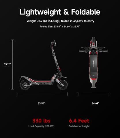 NAVEE XT5 Pro Off-Road Foldable Electric Scooter with 46.6-Mile Range, 31 MPH Top Speed, 2200W Peak Motor and Patented Suspension System