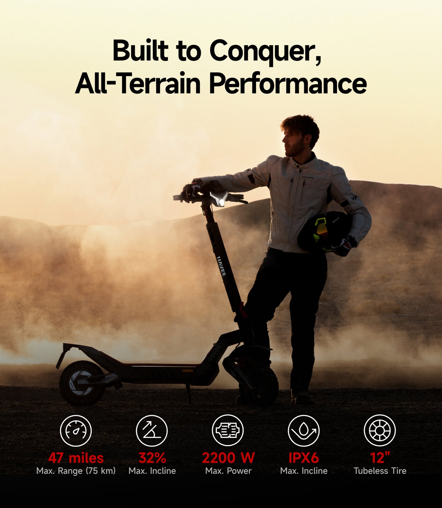 NAVEE XT5 Pro Off-Road Foldable Electric Scooter with 46.6-Mile Range, 31 MPH Top Speed, 2200W Peak Motor and Patented Suspension System