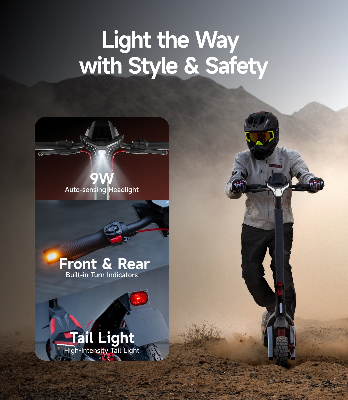 NAVEE XT5 Pro Off-Road Foldable Electric Scooter with 46.6-Mile Range, 31 MPH Top Speed, 2200W Peak Motor and Patented Suspension System
